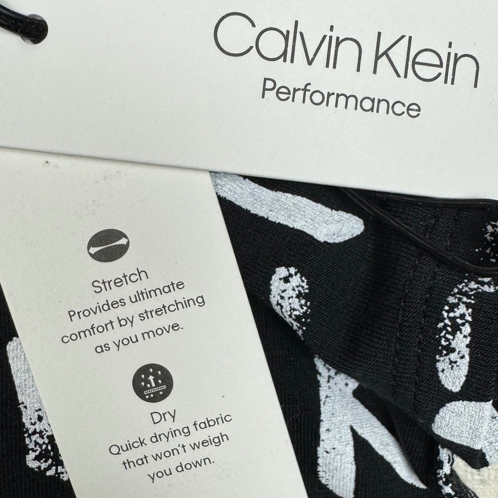 NWT Calvin Klein Performance Spellout Logo All Over Print T-Shirt Women 3X Black - Picture 3 of 10